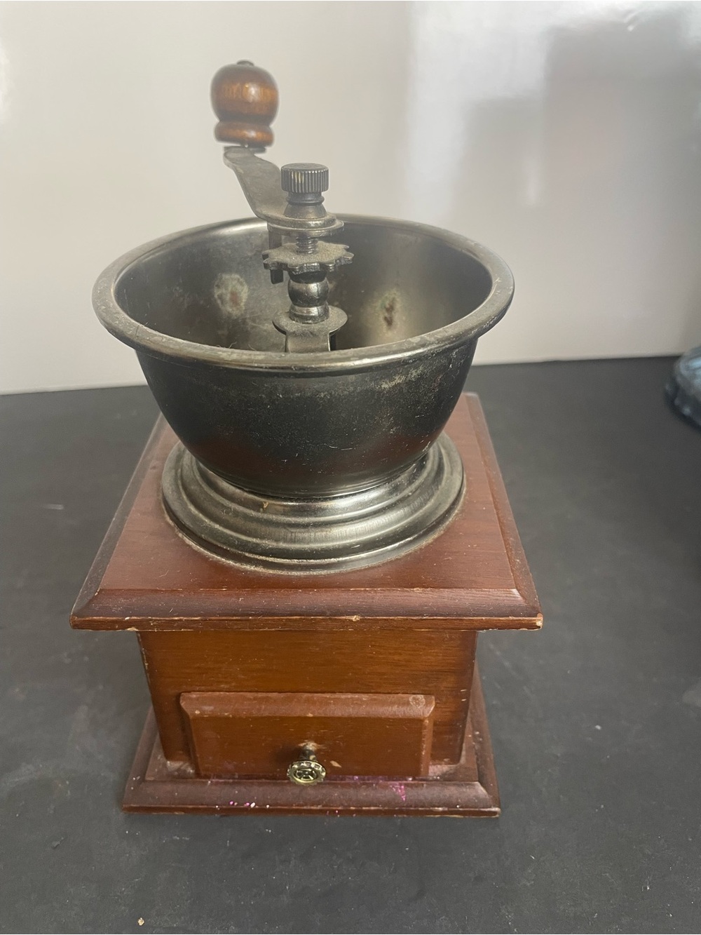 Classic Wooden Manual Coffee Grinder - Brown and Black